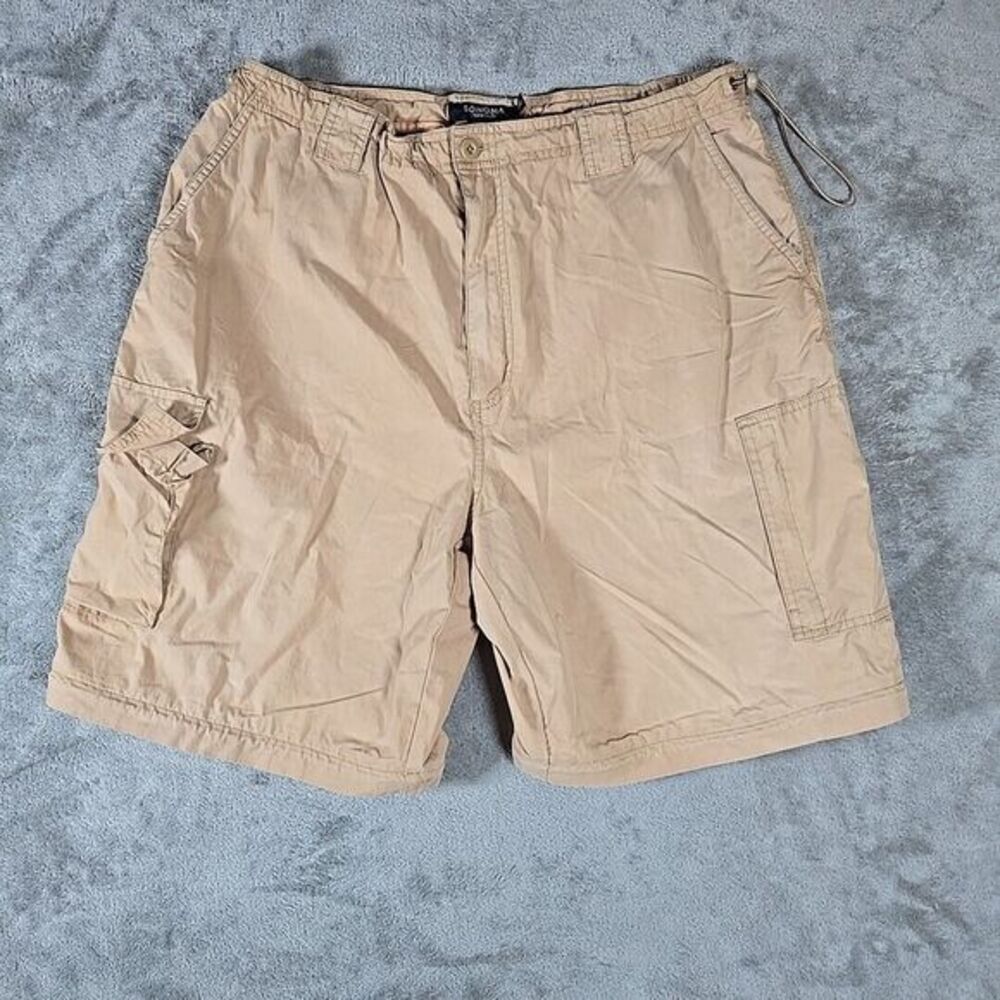 Sonoma‎ Lifestyle Shorts Mens 38 Khaki  Convertible Cargo Pants Hiking Zip Off